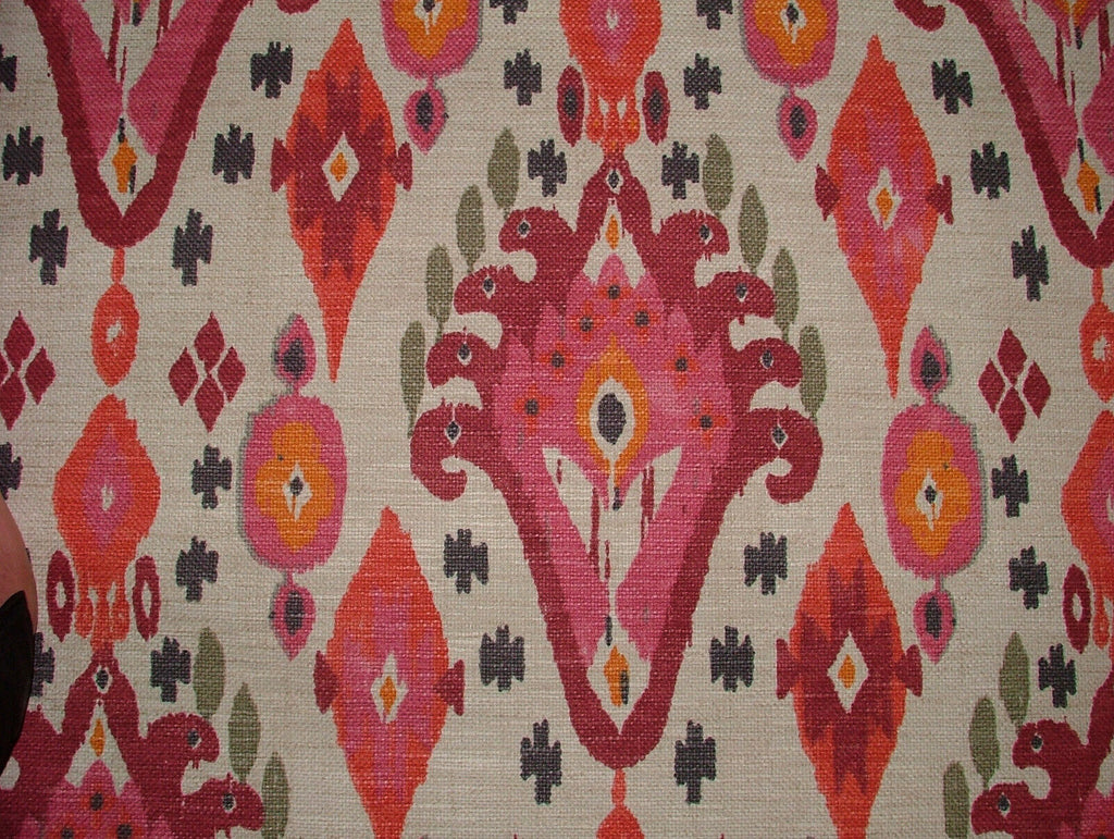 2.5 Metres iLiv Boho Begonia Linen Blend Cotton Curtain Upholstery Ikat Fabric