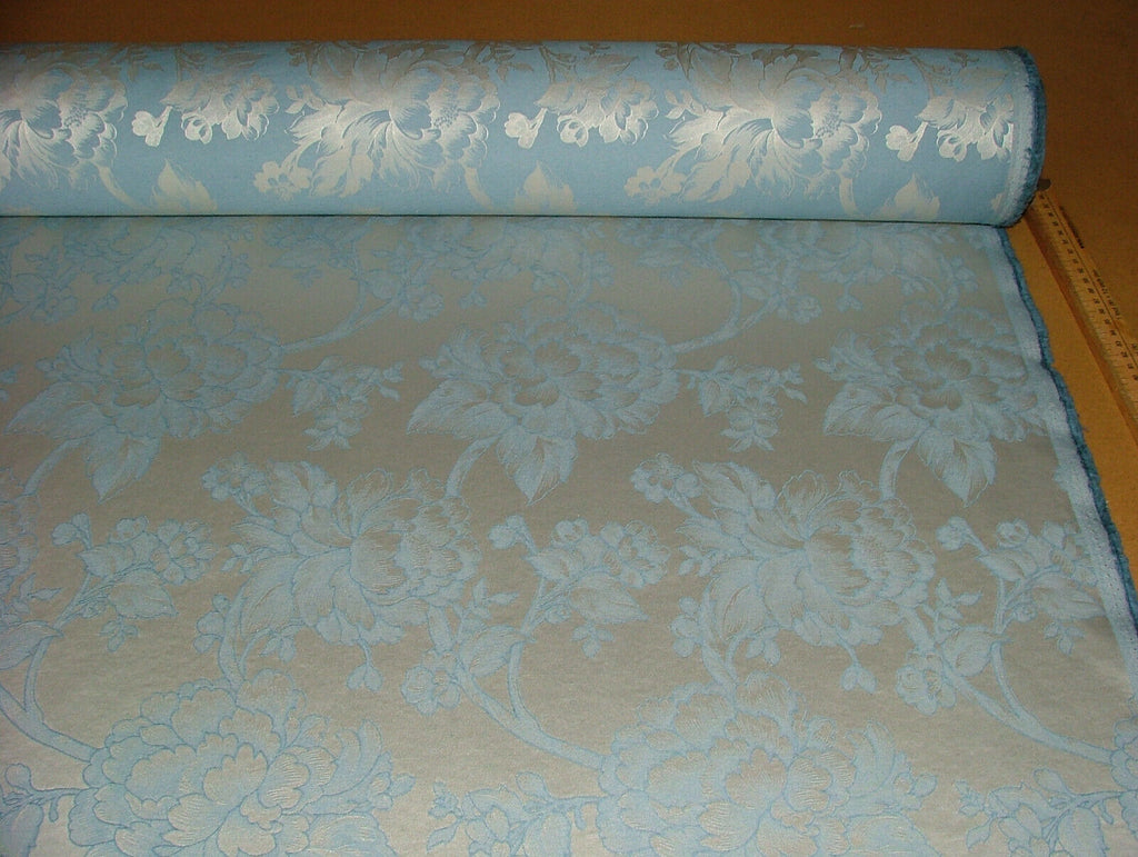 20 Metres China Blue Floral Jacquard Fabric Curtain Upholstery Cushion Multi Use