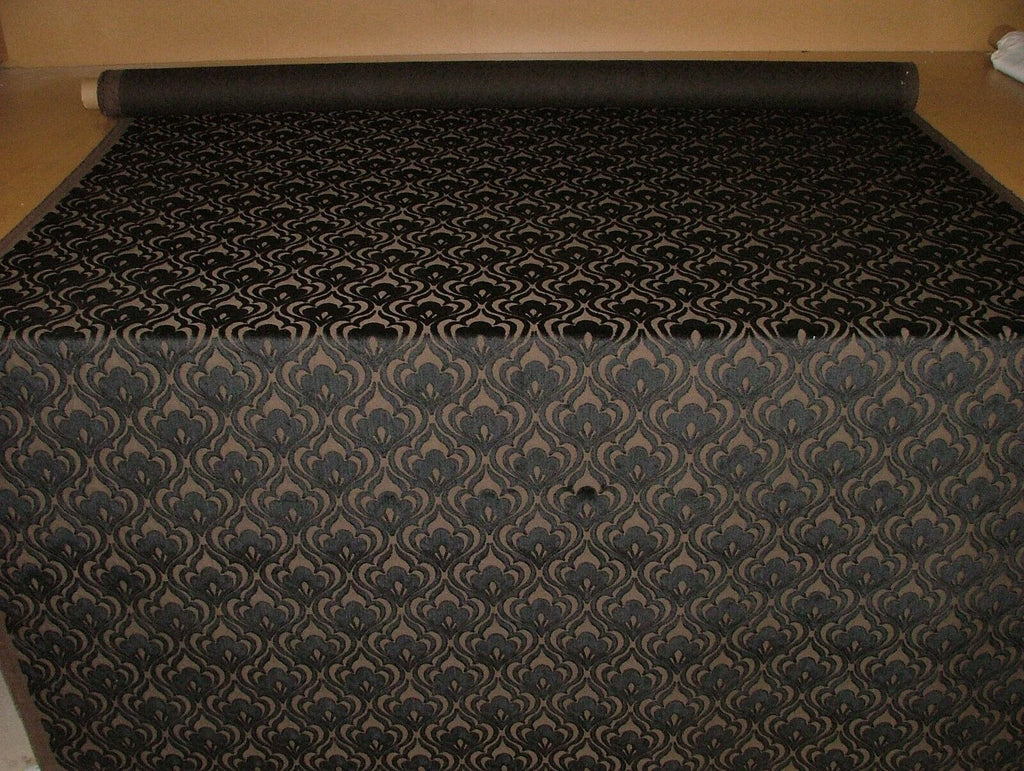 23 Metres Tremezzo Black Thick Plush Velvet Fabric Curtain Upholstery Cushion