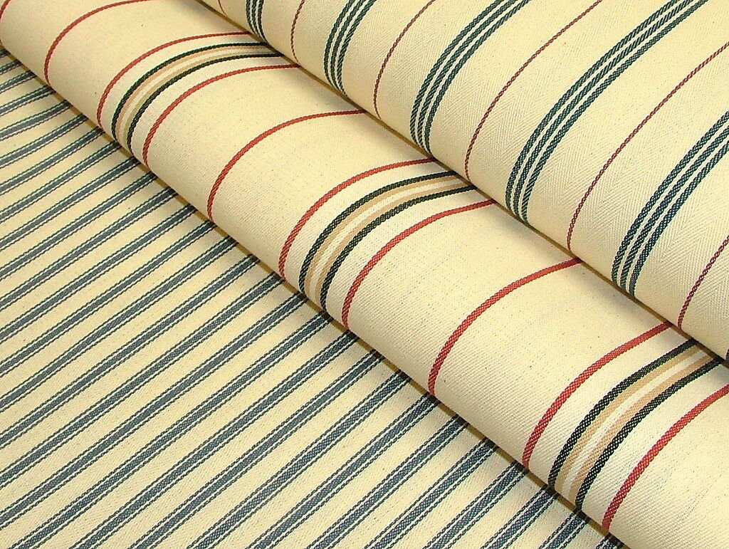 100% Cotton Woven Ticking Canvas Curtain Upholstery Premium Designer Fabric