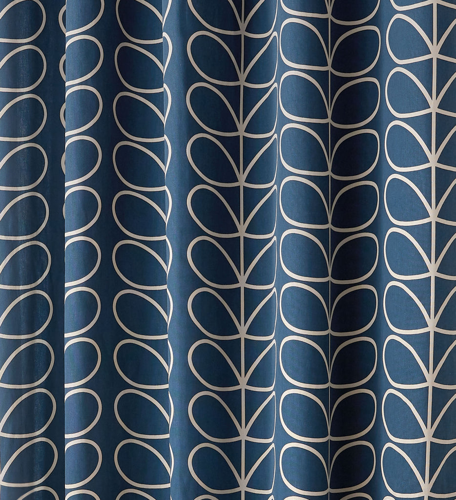 Linear Stem Whale Lined Eyelet Ready Made Curtains By Orla Kiely
