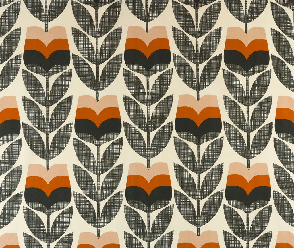 Rosebud Orange Curtain Upholstery Cushion Fabric Prints Volume 1 By Orla Kiely